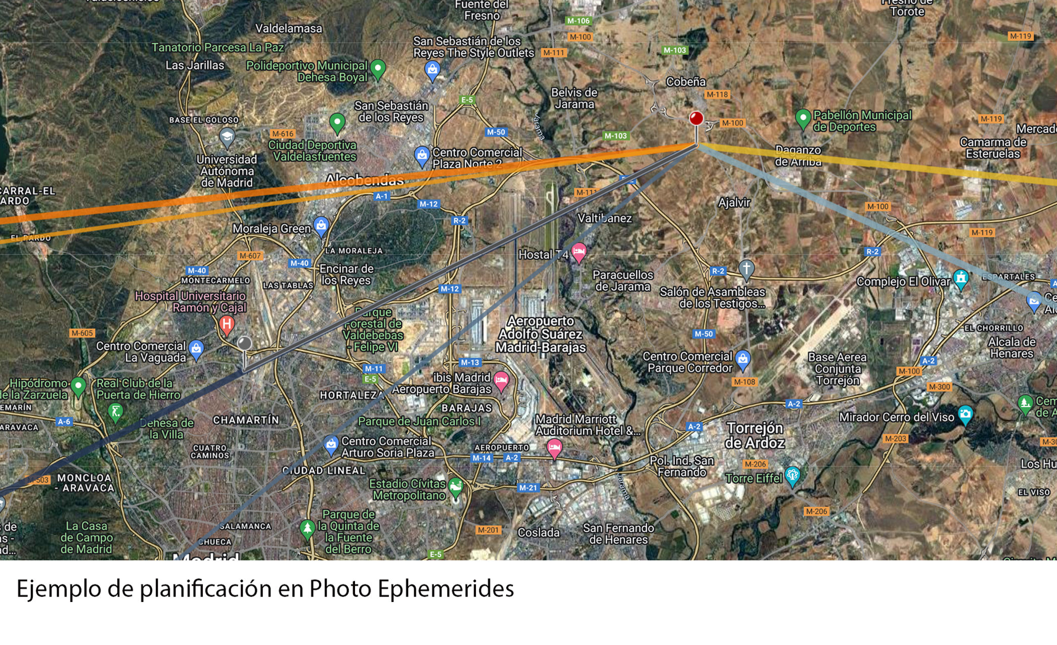 Ejemplo de planificación Photo Ephemerides